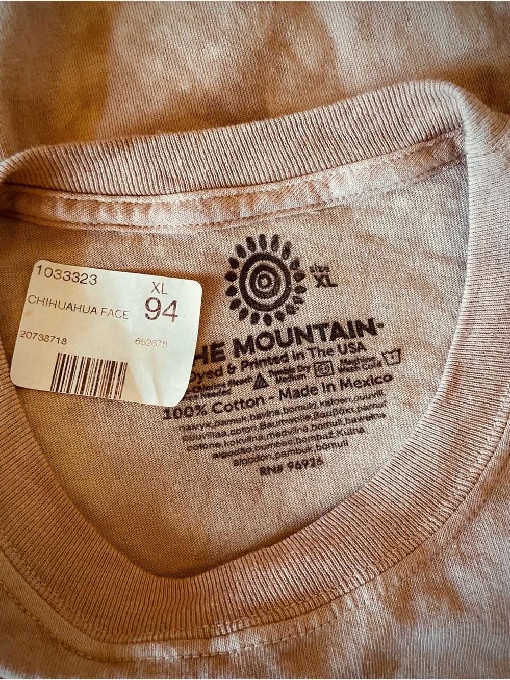 NEW The Mountain Chihuahua T Shirt Tan Tie Dye Vincent Hie NWT # 78116 XL NWT - Picture 4 of 8